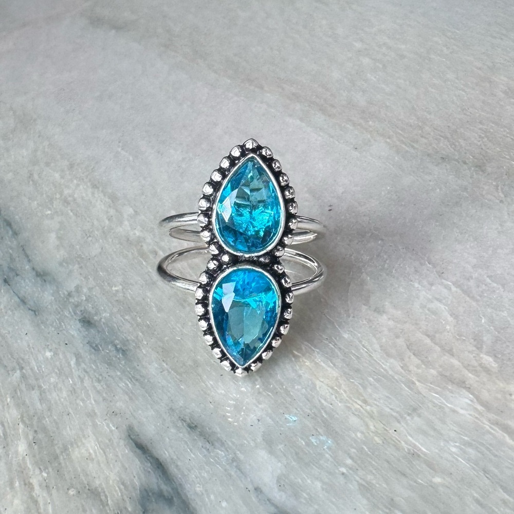 NWOT Sundance Fairytale Ring, Blue Topaz, Sterling Silver